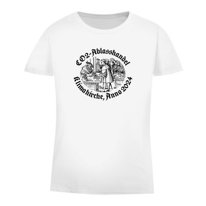 Damen Premium Bio T-Shirt CO2-Ablasshandel Klimakirche, Anno 2024