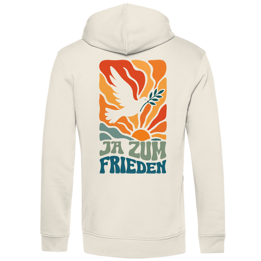 Unisex Premium Bio Hoodie Ja zum Frieden Backprint