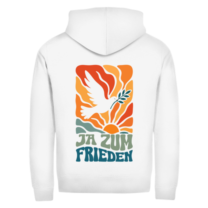 Unisex Zipper Hoodie Ja zum Frieden Backprint