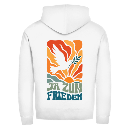 Unisex Zipper Hoodie Ja zum Frieden Backprint