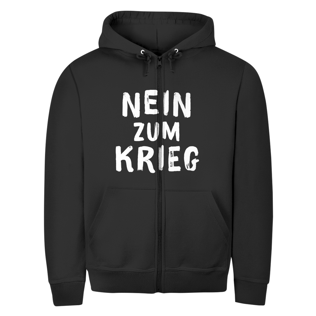 Herren Zipper Hoodie Nein zum Krieg
