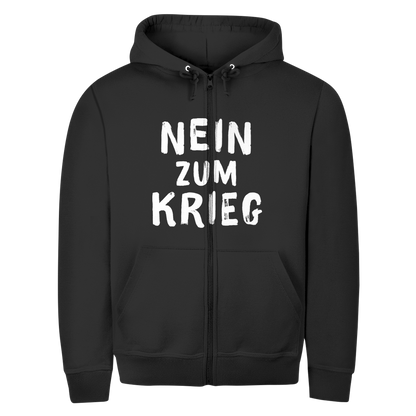 Herren Zipper Hoodie Nein zum Krieg
