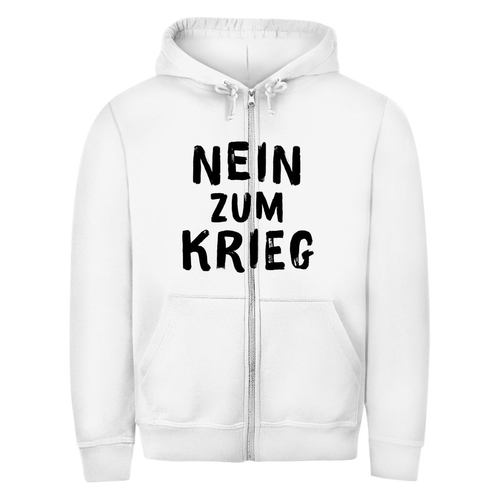 Herren Zipper Hoodie Nein zum Krieg