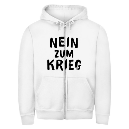 Herren Zipper Hoodie Nein zum Krieg