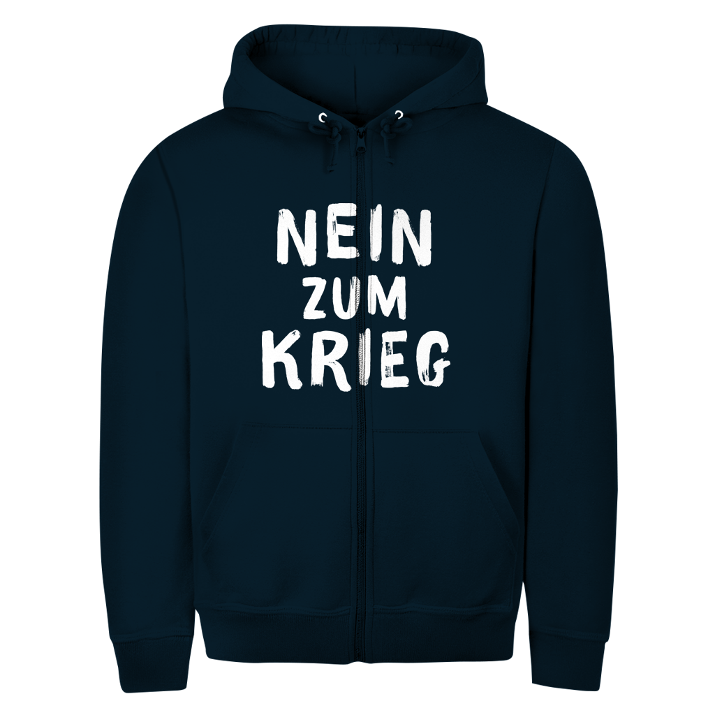 Herren Zipper Hoodie Nein zum Krieg
