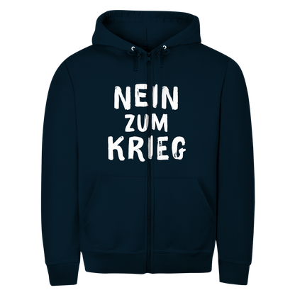 Herren Zipper Hoodie Nein zum Krieg
