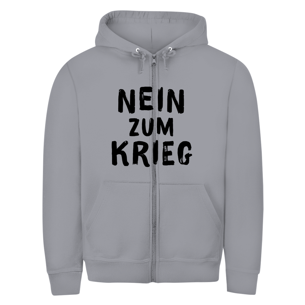 Herren Zipper Hoodie Nein zum Krieg