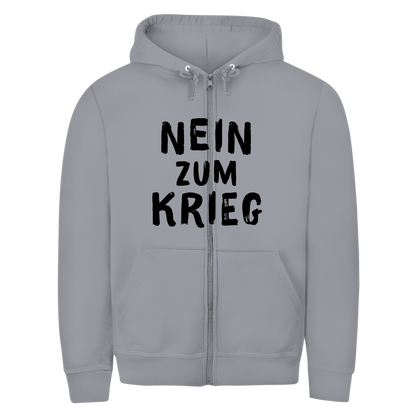 Herren Zipper Hoodie Nein zum Krieg