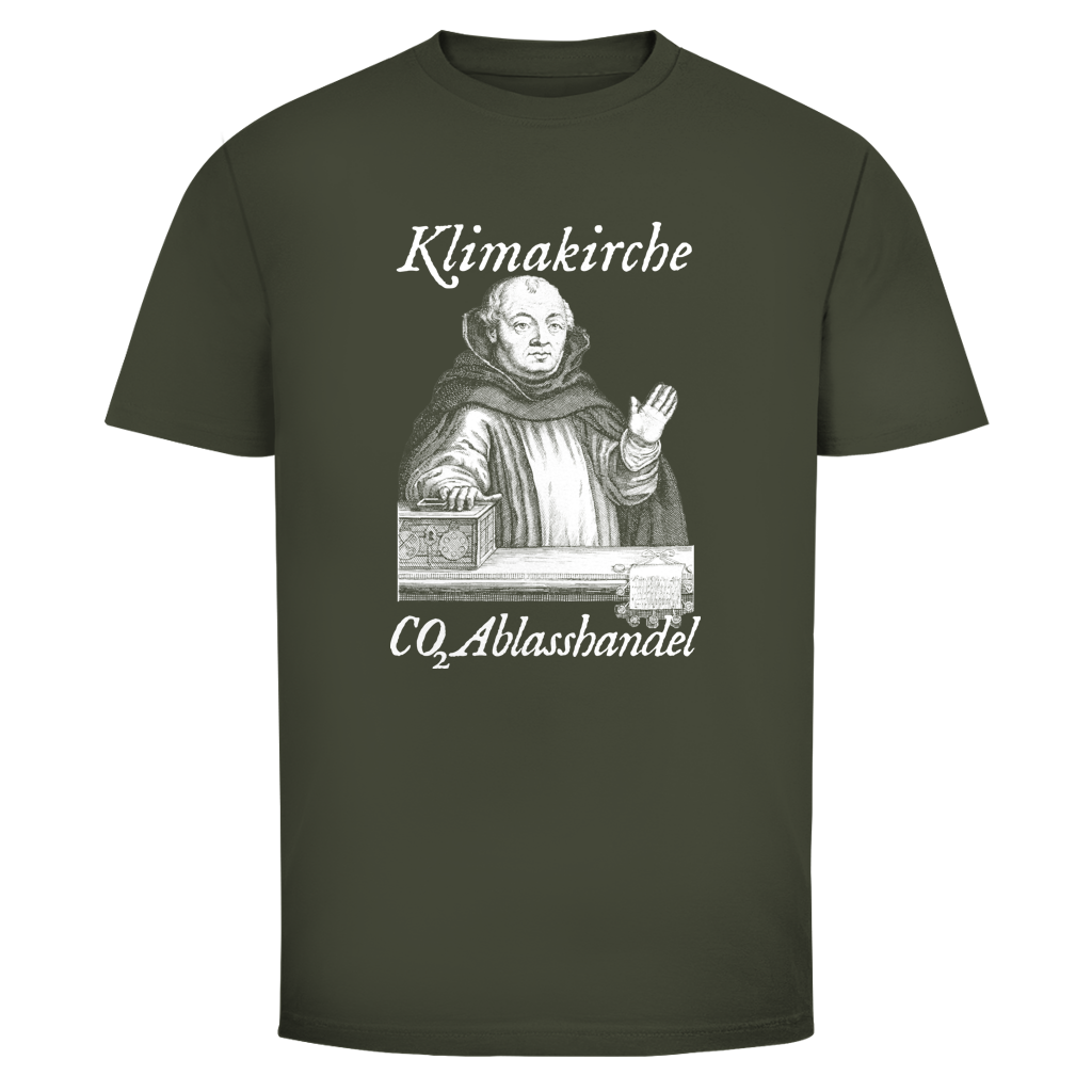 Herren T-Shirt Klimakirche CO2 Ablasshandel