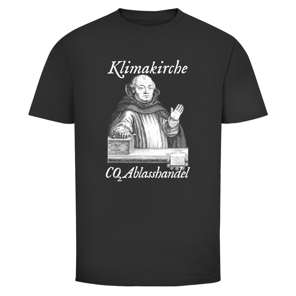 Herren T-Shirt Klimakirche CO2 Ablasshandel