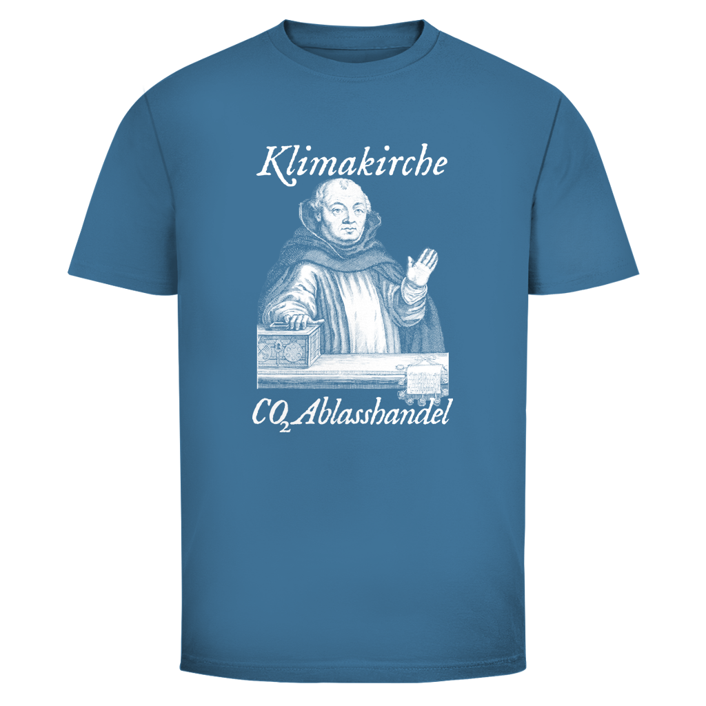 Herren T-Shirt Klimakirche CO2 Ablasshandel