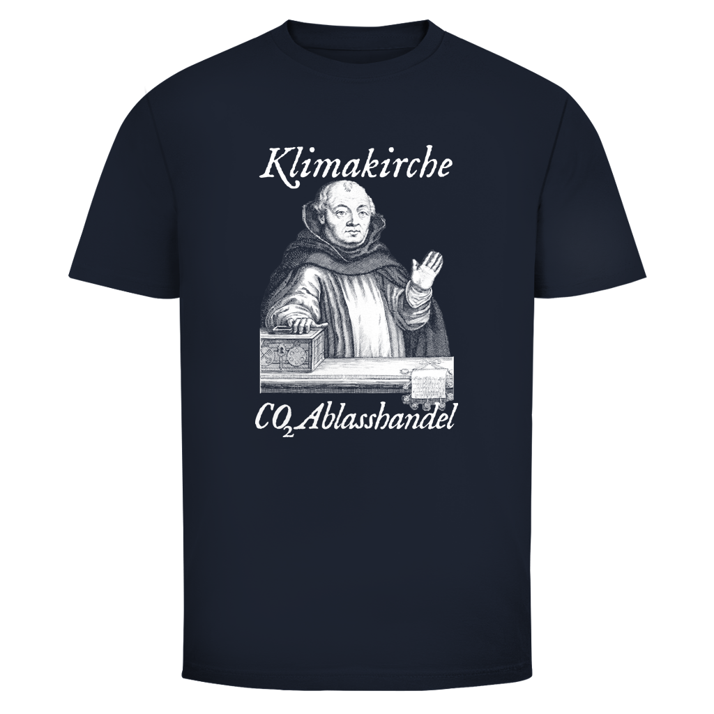 Herren T-Shirt Klimakirche CO2 Ablasshandel