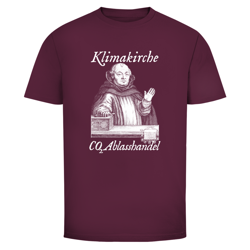Herren T-Shirt Klimakirche CO2 Ablasshandel