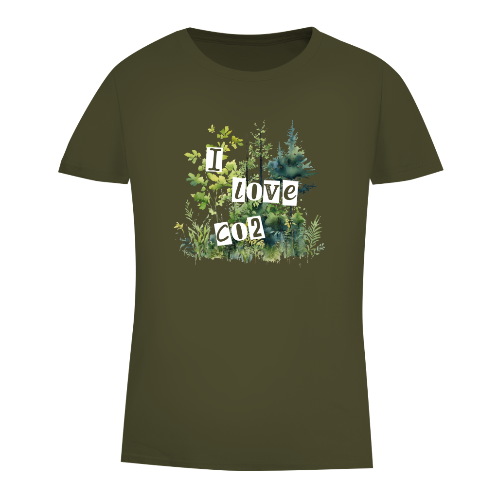 Damen Premium Bio T-Shirt I LOVE CO2