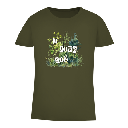 Damen Premium Bio T-Shirt I LOVE CO2