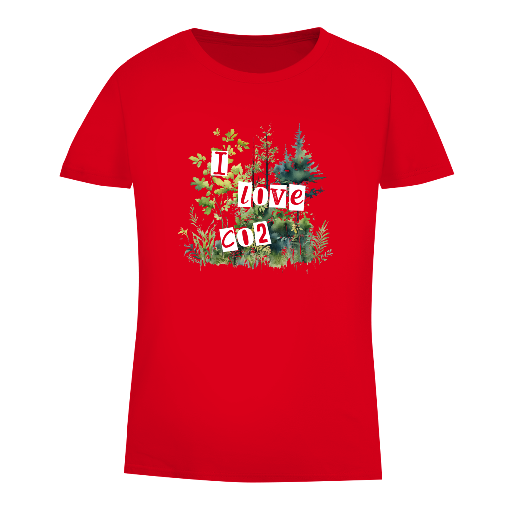Damen Premium Bio T-Shirt I LOVE CO2
