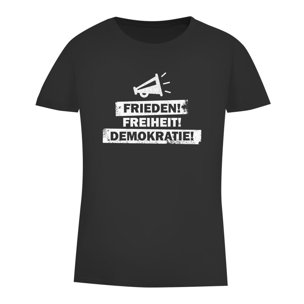 Damen Premium Bio T-Shirt Frieden Freiheit Demokratie