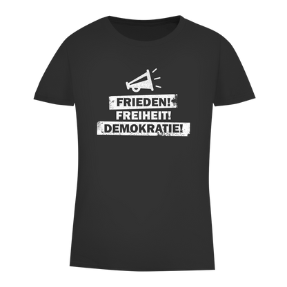 Damen Premium Bio T-Shirt Frieden Freiheit Demokratie
