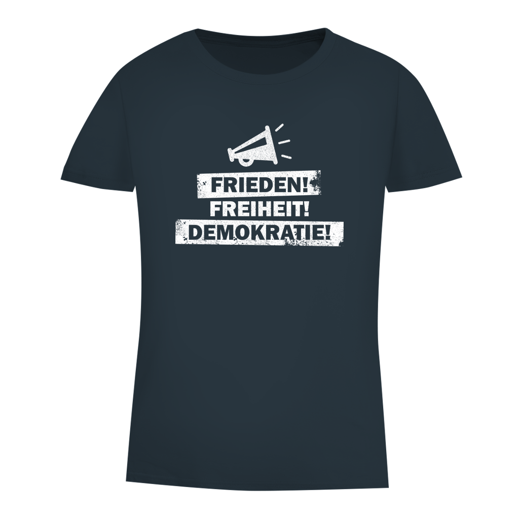 Damen Premium Bio T-Shirt Frieden Freiheit Demokratie