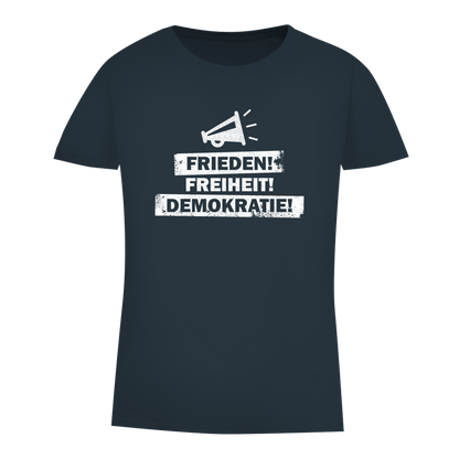 Damen Premium Bio T-Shirt Frieden Freiheit Demokratie