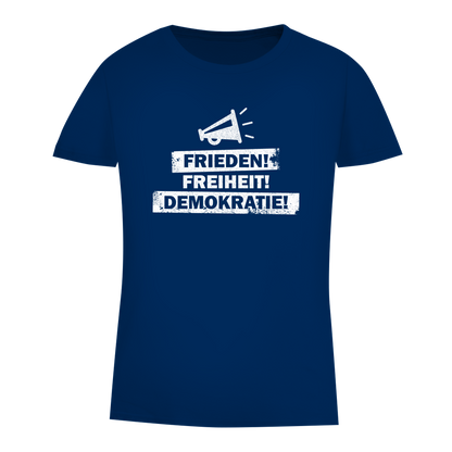 Damen Premium Bio T-Shirt Frieden Freiheit Demokratie