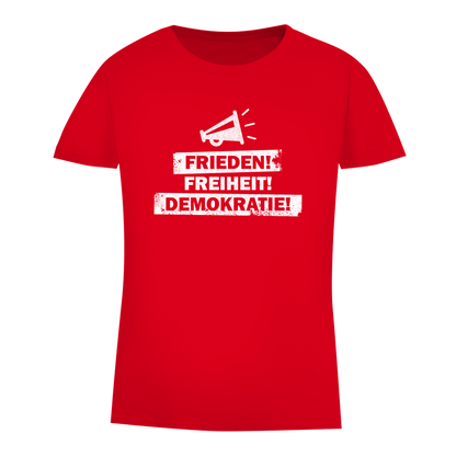 Damen Premium Bio T-Shirt Frieden Freiheit Demokratie