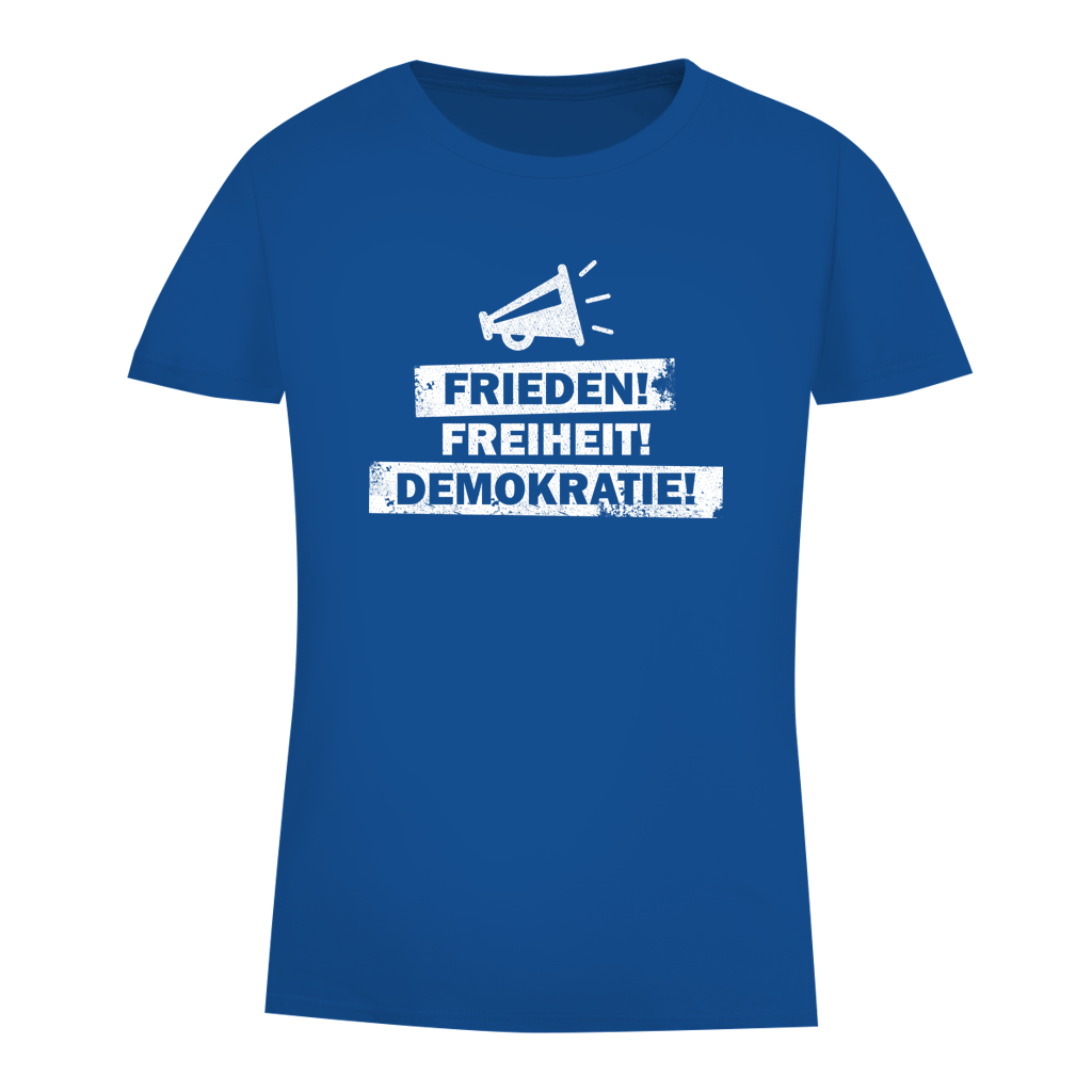 Damen Premium Bio T-Shirt Frieden Freiheit Demokratie