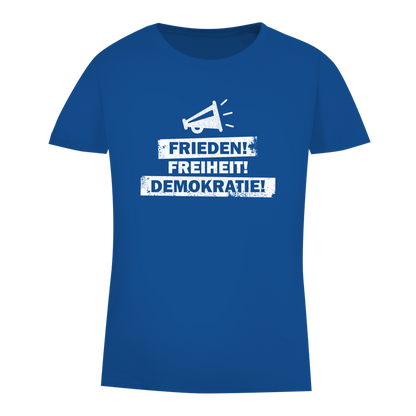 Damen Premium Bio T-Shirt Frieden Freiheit Demokratie