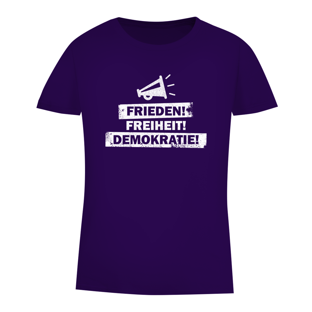 Damen Premium Bio T-Shirt Frieden Freiheit Demokratie