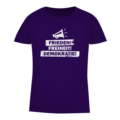 Damen Premium Bio T-Shirt Frieden Freiheit Demokratie