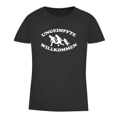 Damen Premium Bio T-Shirt Ungeimpfte Willkommen
