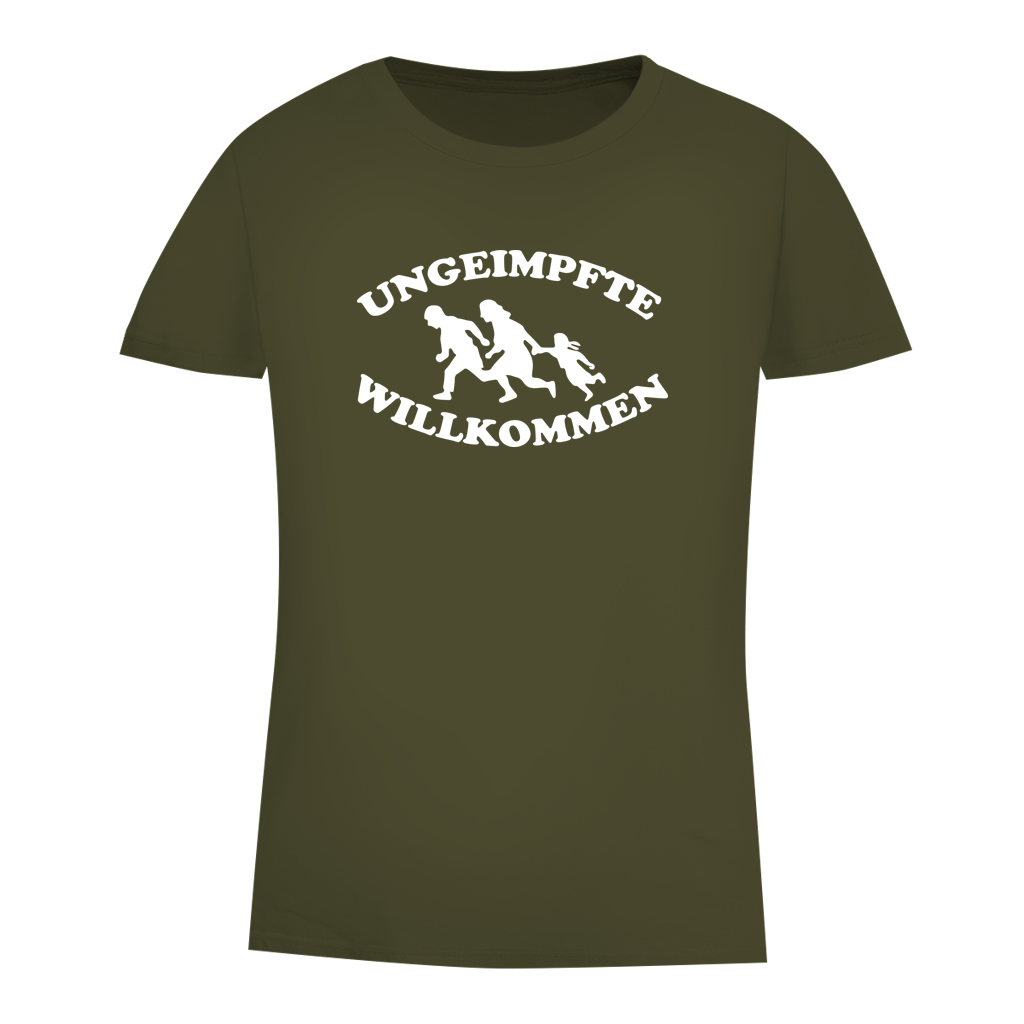 Damen Premium Bio T-Shirt Ungeimpfte Willkommen