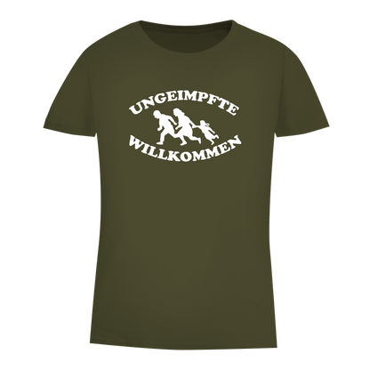 Damen Premium Bio T-Shirt Ungeimpfte Willkommen