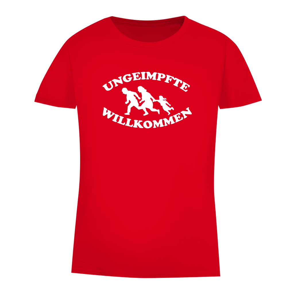 Damen Premium Bio T-Shirt Ungeimpfte Willkommen