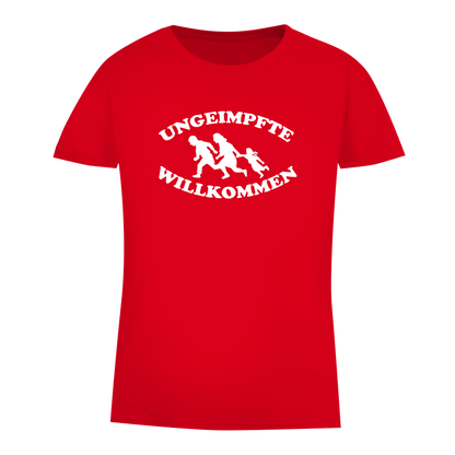 Damen Premium Bio T-Shirt Ungeimpfte Willkommen