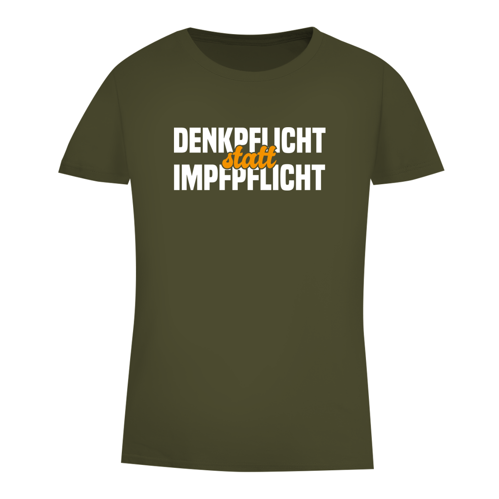 Damen Premium Bio T-Shirt Denkpflicht statt Impfpflicht