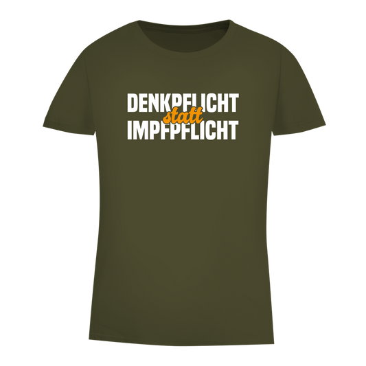 Damen Premium Bio T-Shirt Denkpflicht statt Impfpflicht