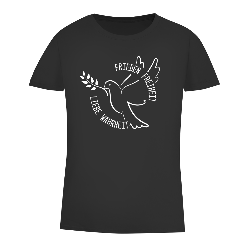 Damen Premium Bio T-Shirt Frieden Freiheit Liebe Wahrheit