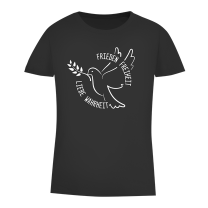 Damen Premium Bio T-Shirt Frieden Freiheit Liebe Wahrheit