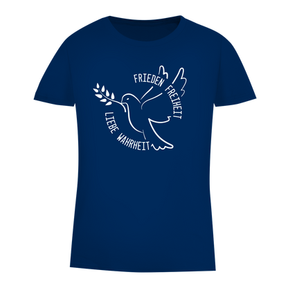 Damen Premium Bio T-Shirt Frieden Freiheit Liebe Wahrheit