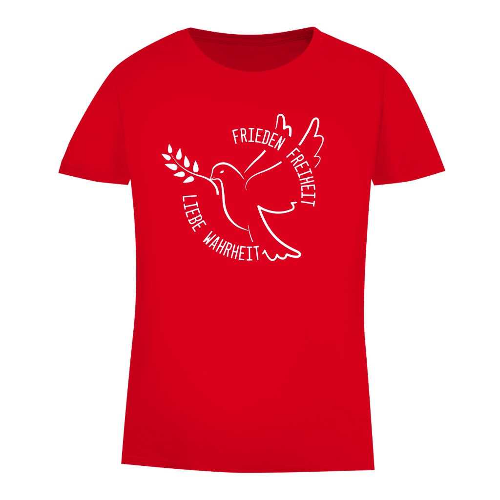 Damen Premium Bio T-Shirt Frieden Freiheit Liebe Wahrheit