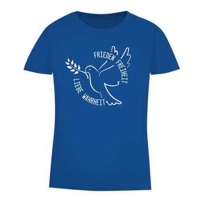 Damen Premium Bio T-Shirt Frieden Freiheit Liebe Wahrheit