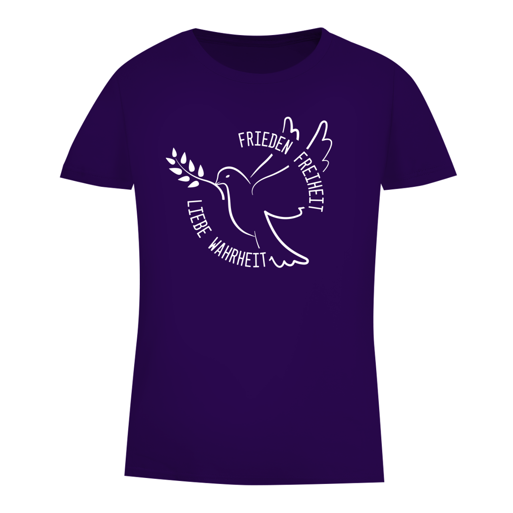 Damen Premium Bio T-Shirt Frieden Freiheit Liebe Wahrheit