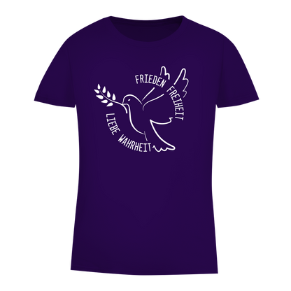 Damen Premium Bio T-Shirt Frieden Freiheit Liebe Wahrheit