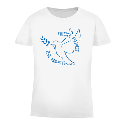 Damen Premium Bio T-Shirt Frieden Freiheit Liebe Wahrheit