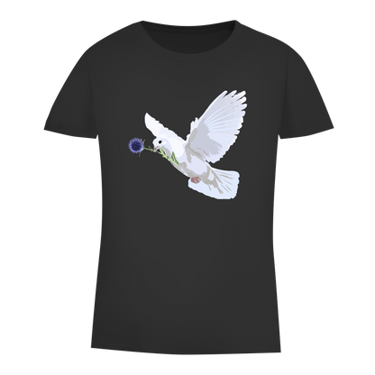 Damen Premium Bio T-Shirt Friedenstaube mit Boschimodistel