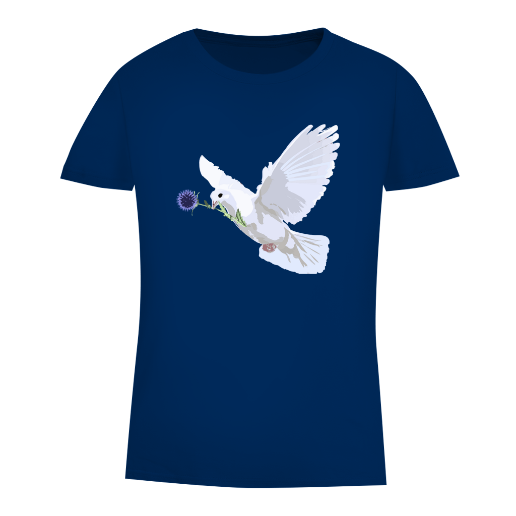 Damen Premium Bio T-Shirt Friedenstaube mit Boschimodistel