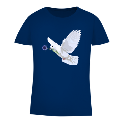 Damen Premium Bio T-Shirt Friedenstaube mit Boschimodistel
