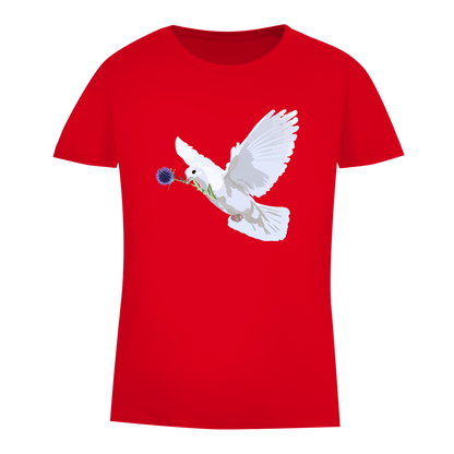 Damen Premium Bio T-Shirt Friedenstaube mit Boschimodistel