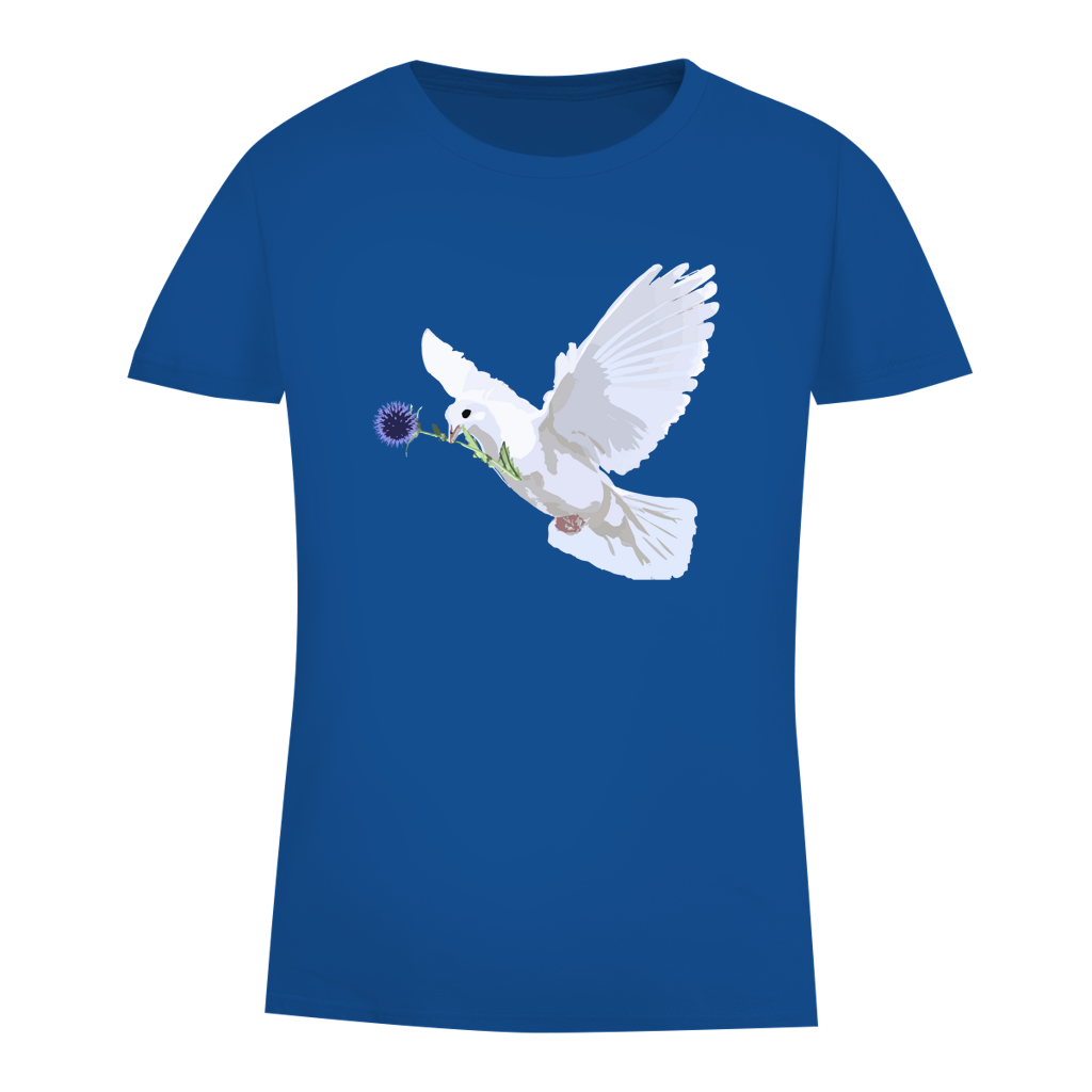 Damen Premium Bio T-Shirt Friedenstaube mit Boschimodistel